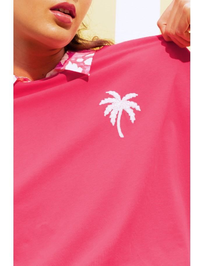 Lili Sidonio X Molly Bracken T Shirt Oversize Motif Palmier BLUE