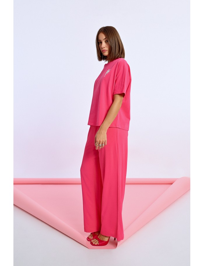 Lili Sidonio X Molly Bracken T Shirt Oversize Motif Palmier BLUE