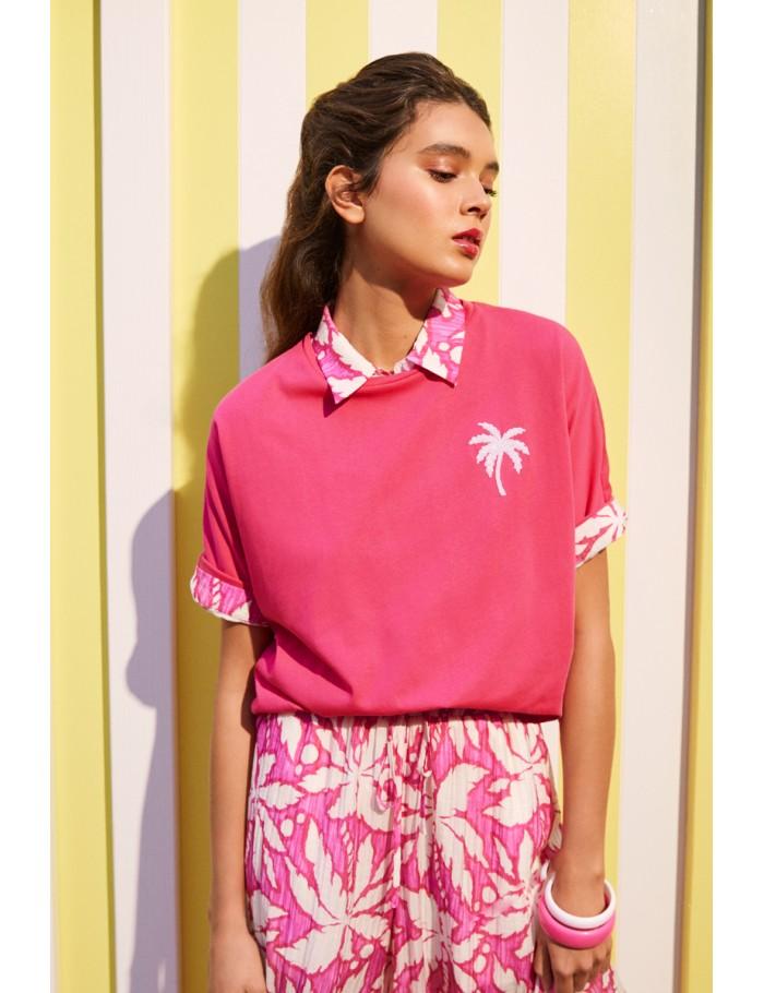 lili sidonio x molly bracken T shirt oversize motif palmier BLUE lili sidonio x molly bracken T shirt oversize motif palmier BLUE