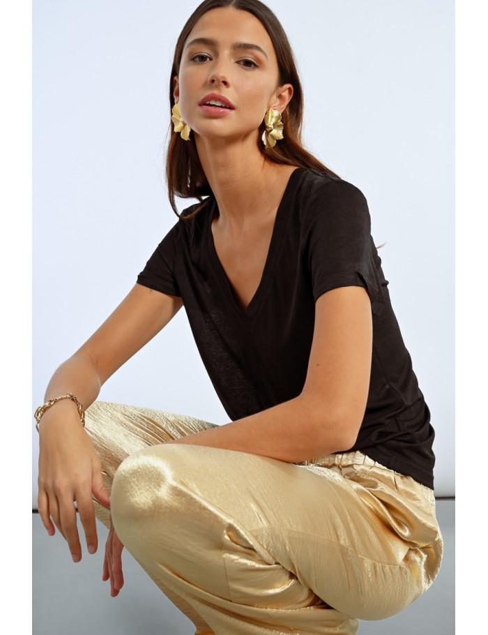 lili sidonio x molly bracken T shirt semi transparent BLACK