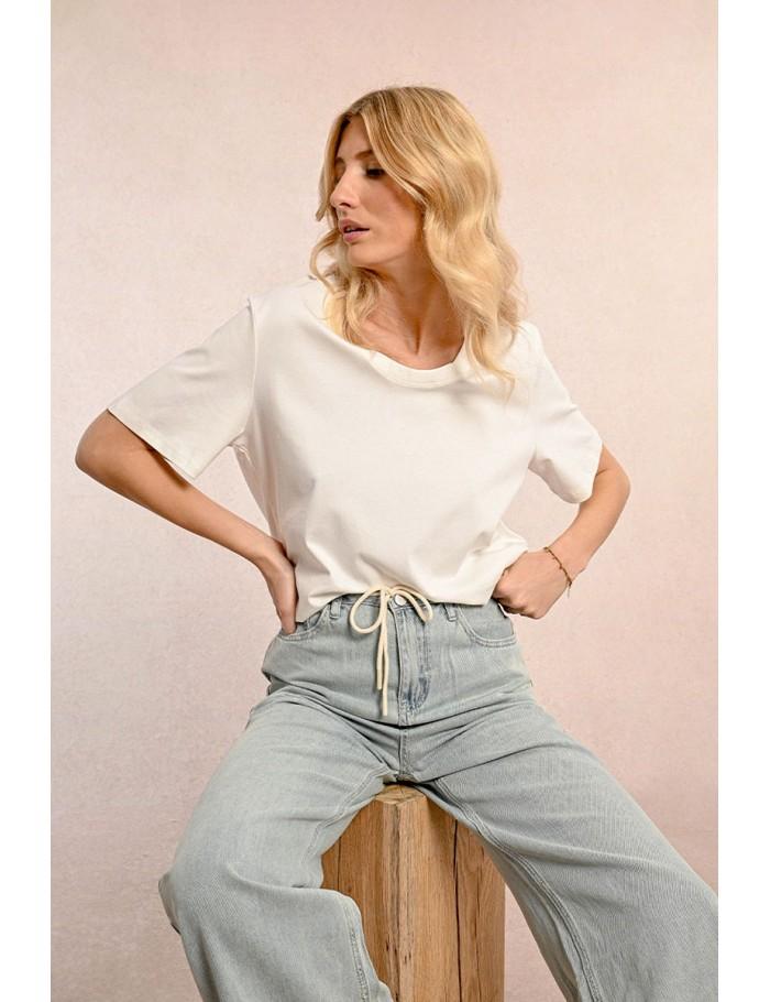 Lili Sidonio X Molly Bracken Tee Shirt Col Rond WHITE