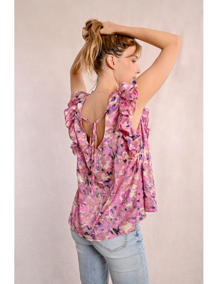 Lili Sidonio X Molly Bracken Top à Fronces PINK CELESTE