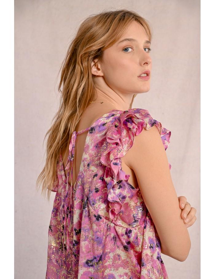 Lili Sidonio X Molly Bracken Top à Fronces PINK CELESTE