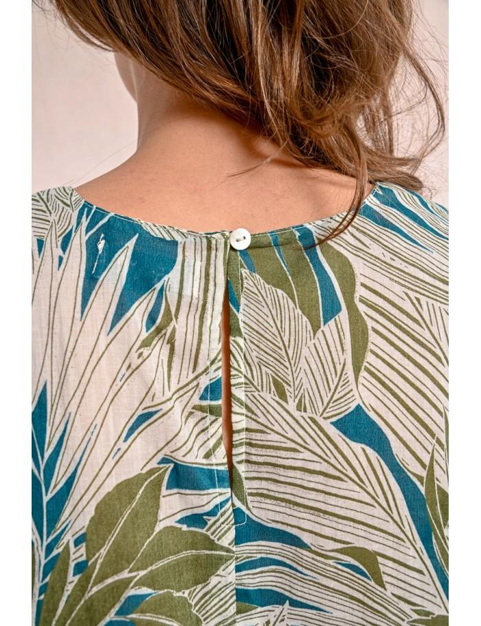 Lili Sidonio X Molly Bracken Top Ballon Imprimé KHAKI KALA