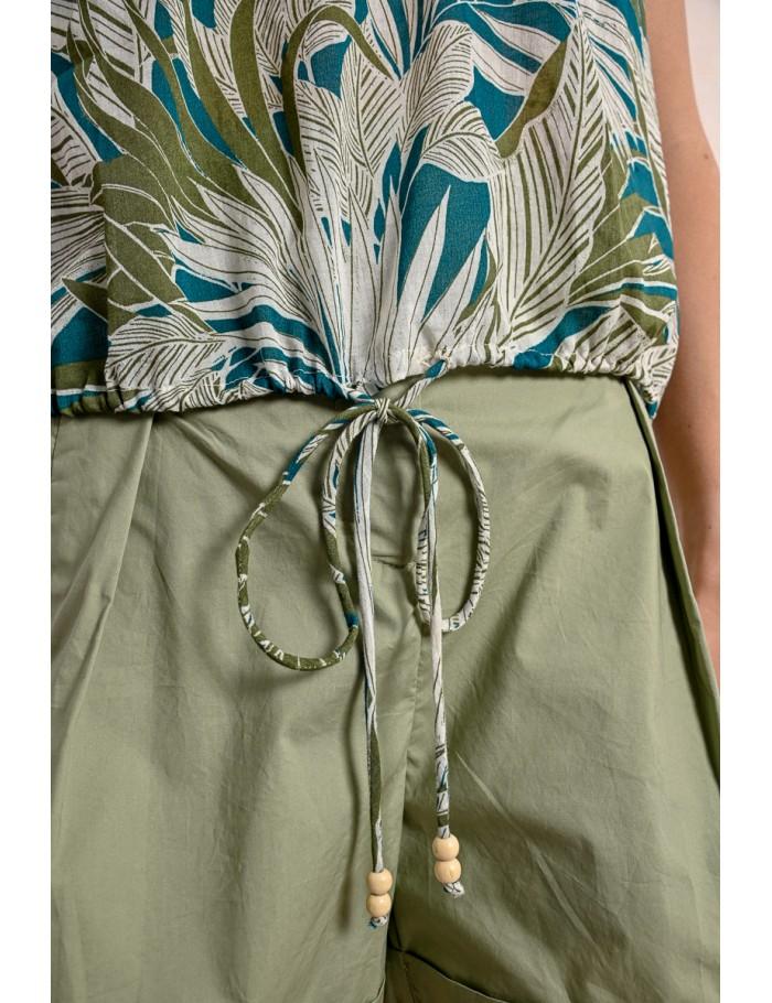 lili sidonio x molly bracken Top ballon imprimé KHAKI KALA