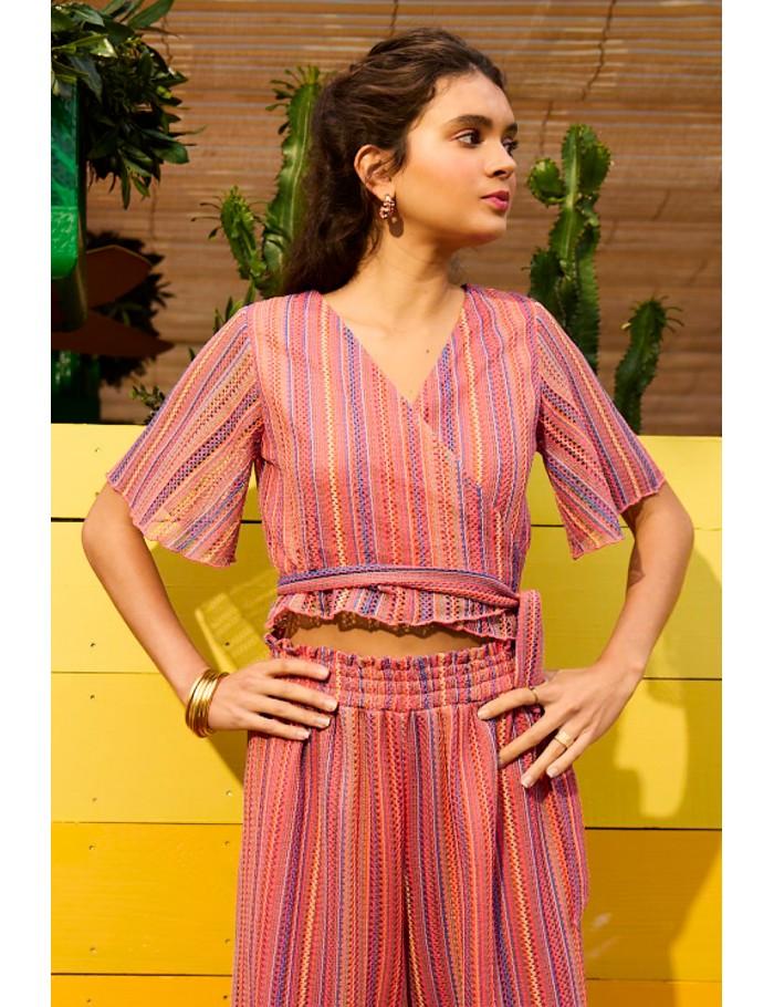 Lili Sidonio X Molly Bracken Top Cache Cœur Rayé MULTICOLOUR