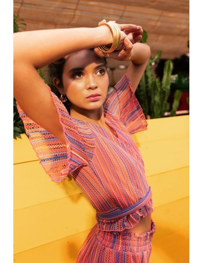 Lili Sidonio X Molly Bracken Top Cache Cœur Rayé MULTICOLOUR