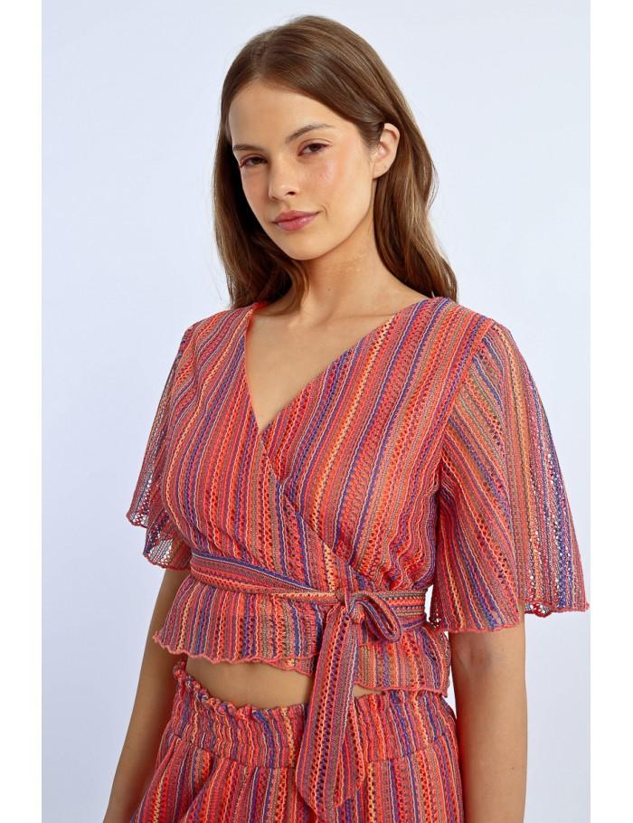 Lili Sidonio X Molly Bracken Top Cache Cœur Rayé MULTICOLOUR