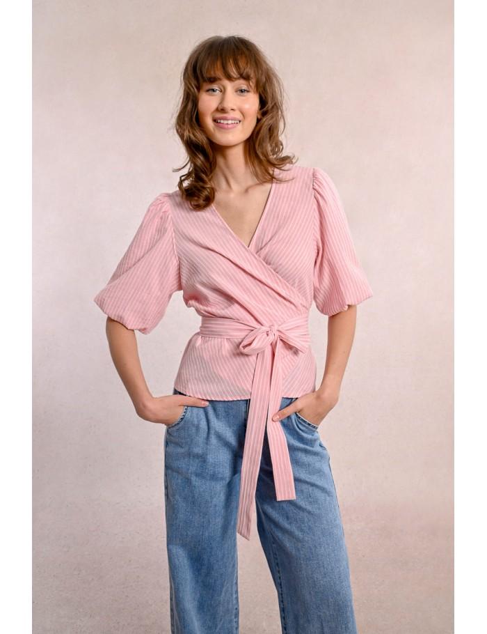 lili sidonio x molly bracken Top chemisier cache cœur PINK