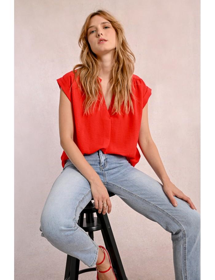 Lili Sidonio X Molly Bracken Top Chemisier Fluide NAVY BLUE