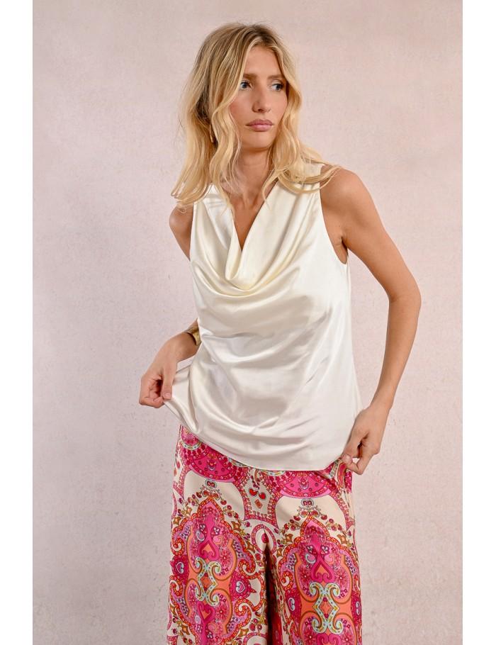 Lili Sidonio X Molly Bracken Top Col Bénitier CRÈME