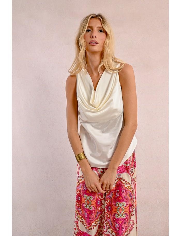 Lili Sidonio X Molly Bracken Top Col Bénitier CRÈME