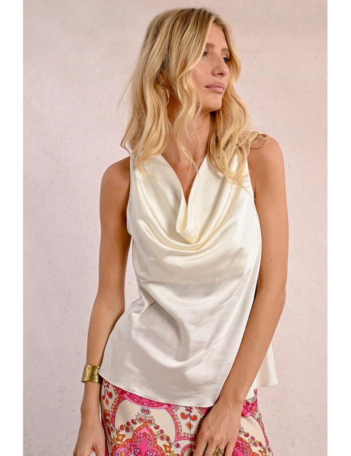Lili Sidonio X Molly Bracken Top Col Bénitier CRÈME