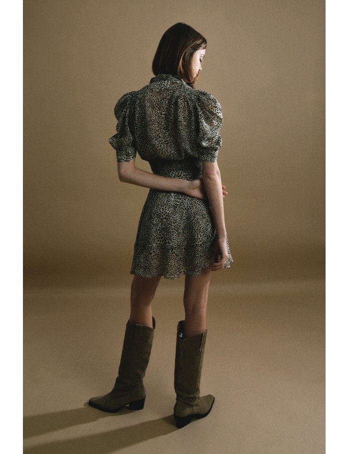 Lili Sidonio X Molly Bracken Top Crop Imprimé KHAKI ST BARTH