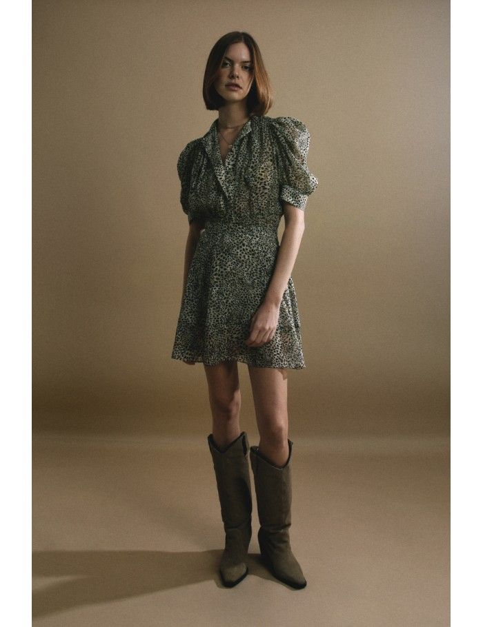 lili sidonio x molly bracken Top crop imprimé KHAKI ST BARTH