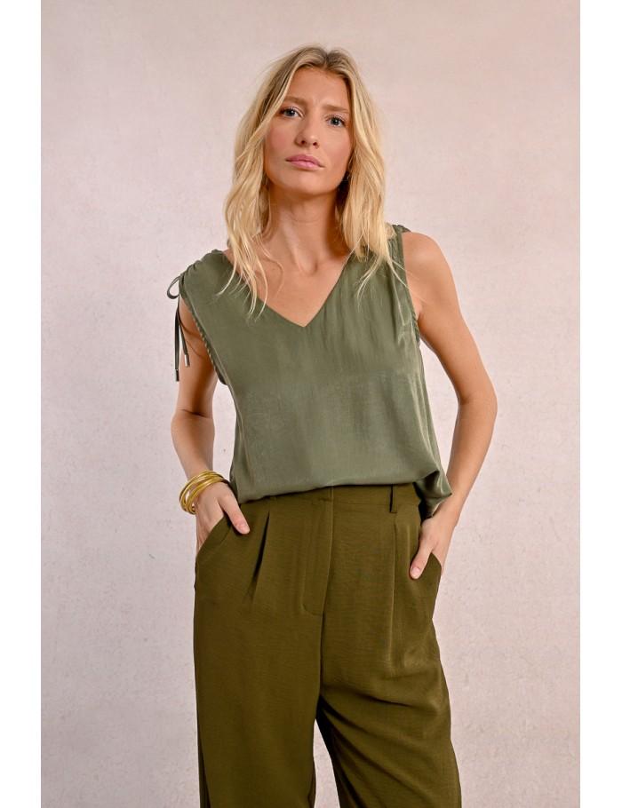 Lili Sidonio X Molly Bracken Top Débardeur Avec Nœuds à Nouer PINK