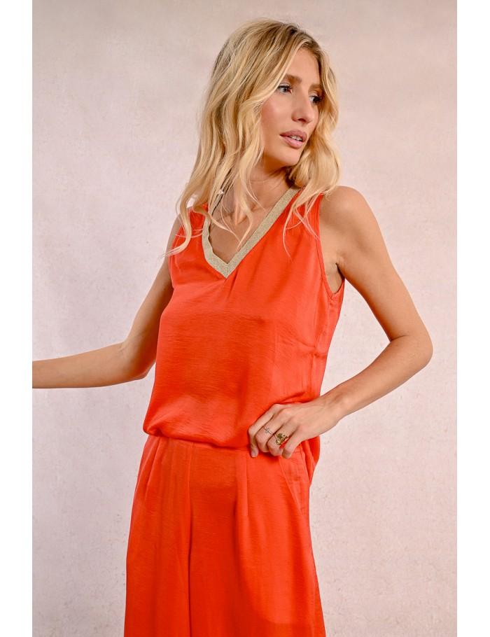 Lili Sidonio X Molly Bracken Top Encolure Irisée NAVY BLUE