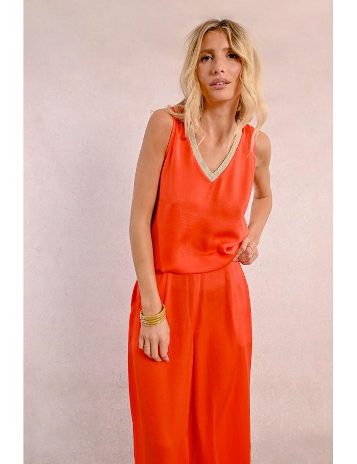 Lili Sidonio X Molly Bracken Top Encolure Irisée NAVY BLUE