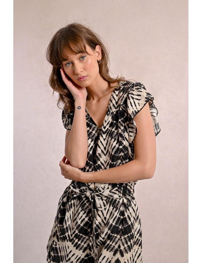 Lili Sidonio X Molly Bracken Top Fluide Imprimé BEIGE DOLI