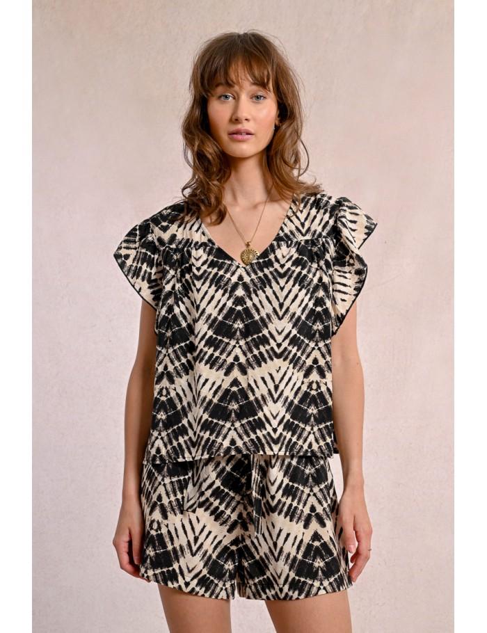 Lili Sidonio X Molly Bracken Top Fluide Imprimé BEIGE DOLI