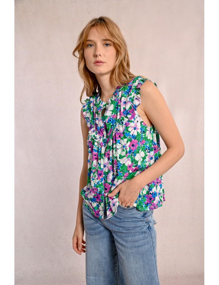 Lili Sidonio X Molly Bracken Top Imprimé Sans Manches GREEN ISAE