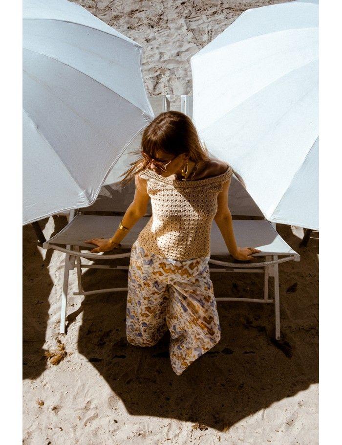 Lili Sidonio X Molly Bracken Top Macramé De Coton BEIGE