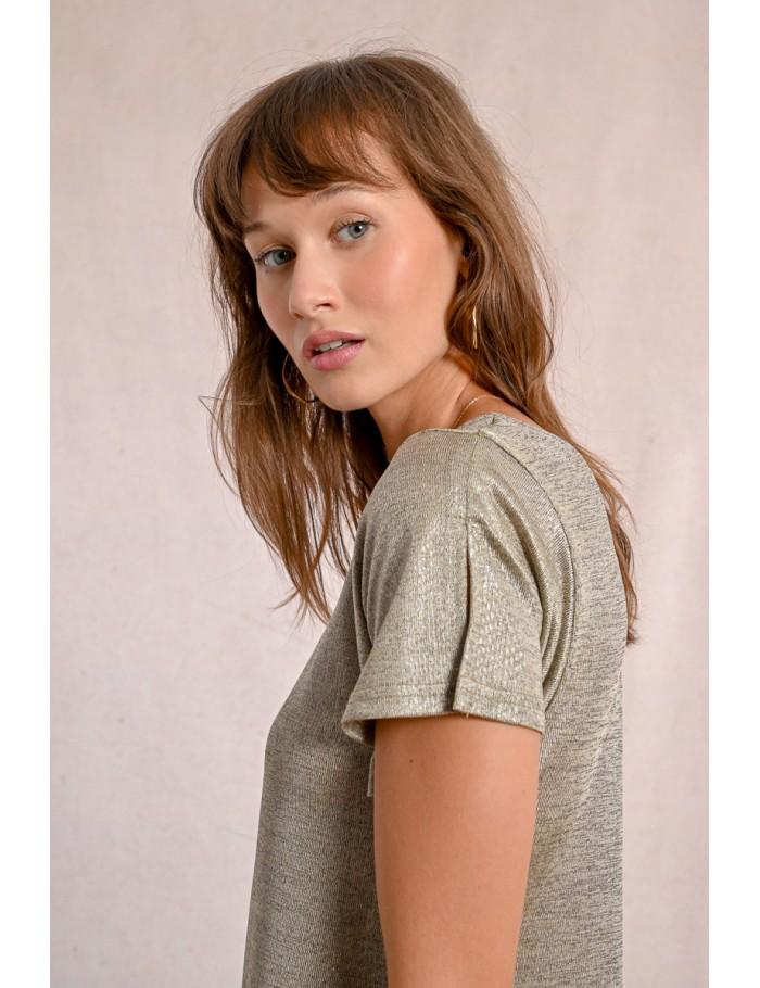 Lili Sidonio X Molly Bracken Top Manches Courtes Dos Croisé BEIGE