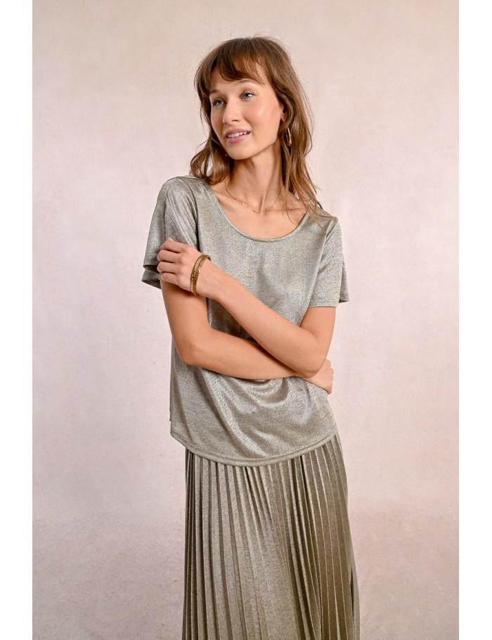 Lili Sidonio X Molly Bracken Top Manches Courtes Dos Croisé BEIGE