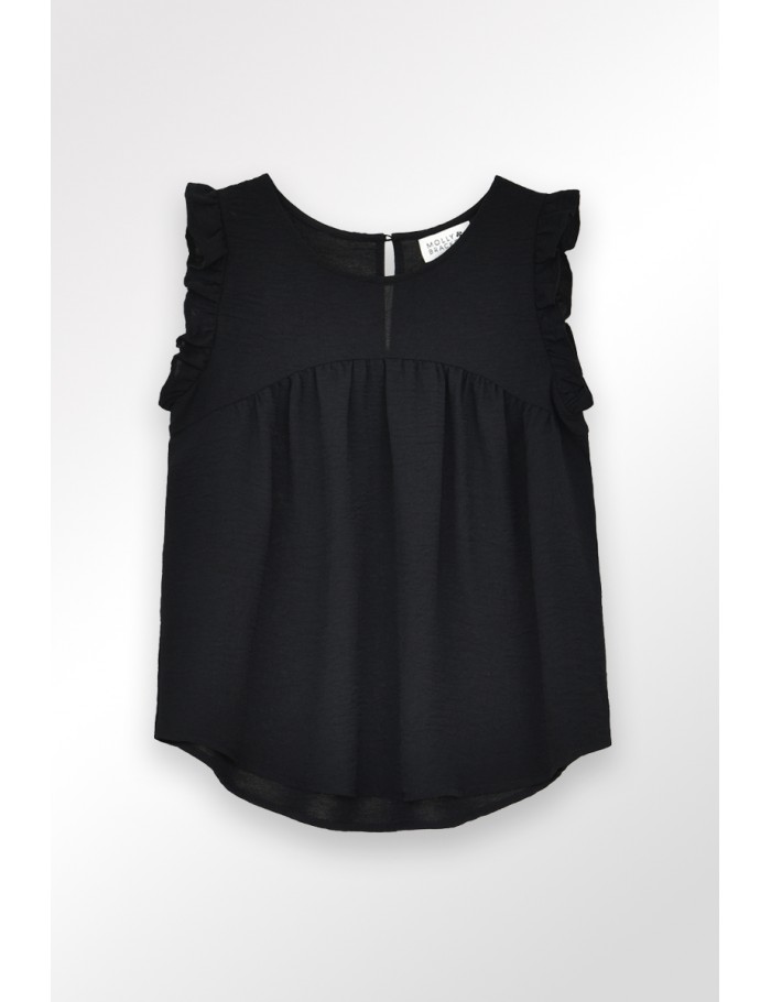 Lili Sidonio X Molly Bracken Top Plissé à Volants CORAL