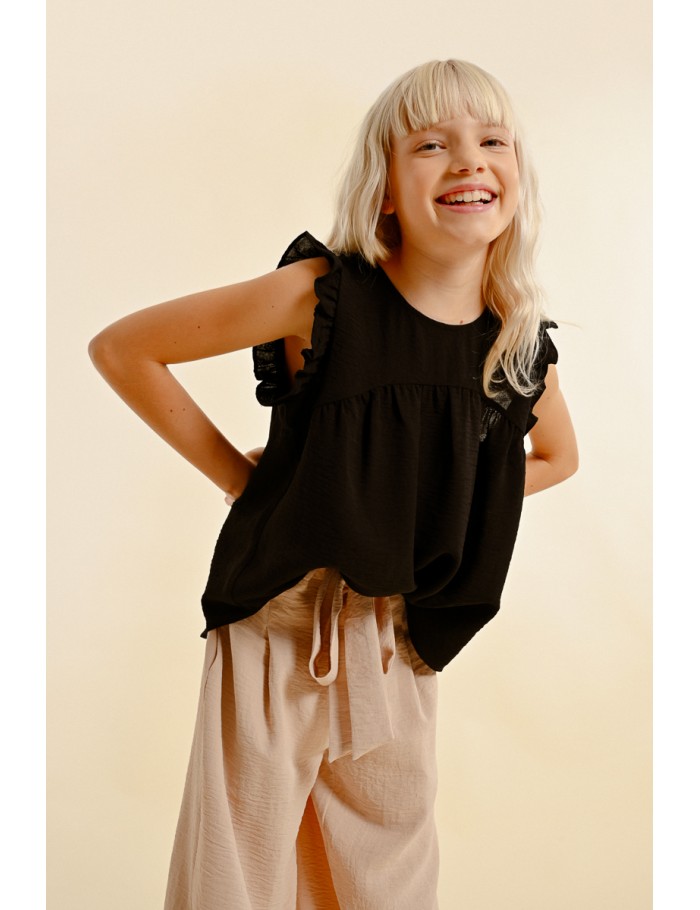 lili sidonio x molly bracken Top plissé à volants CORAL