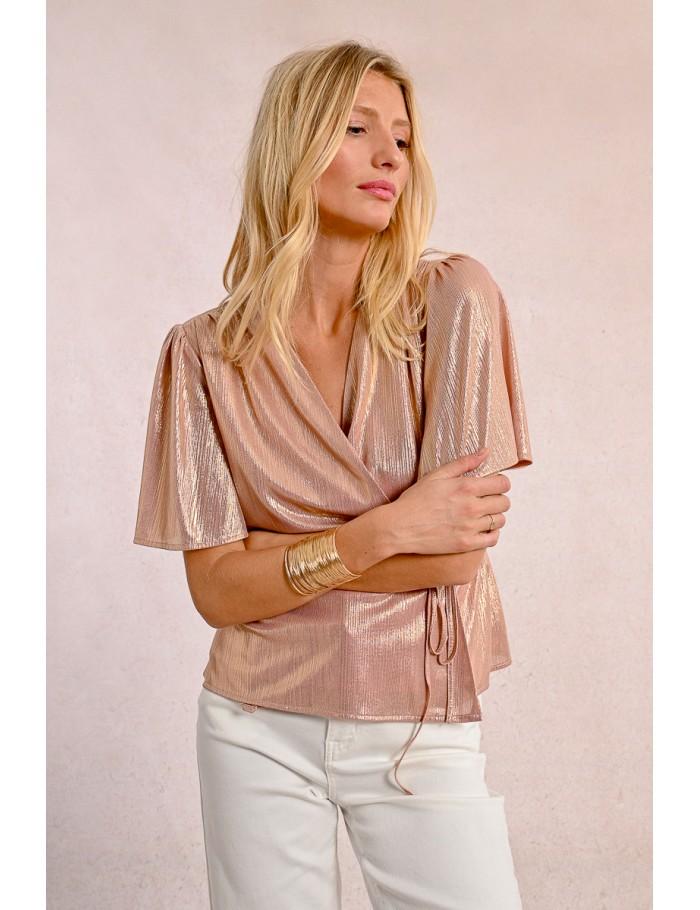 lili sidonio x molly bracken Top portefeuille ceinturé LIGHT PINK