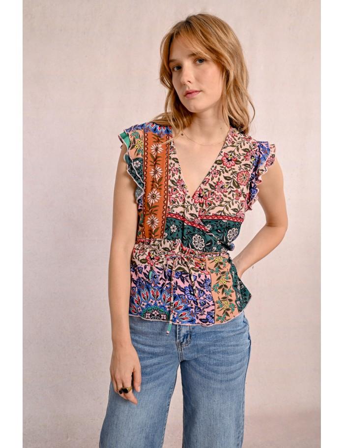 lili sidonio x molly bracken Top portefeuille imprimé cachemire MULTICO BANITA