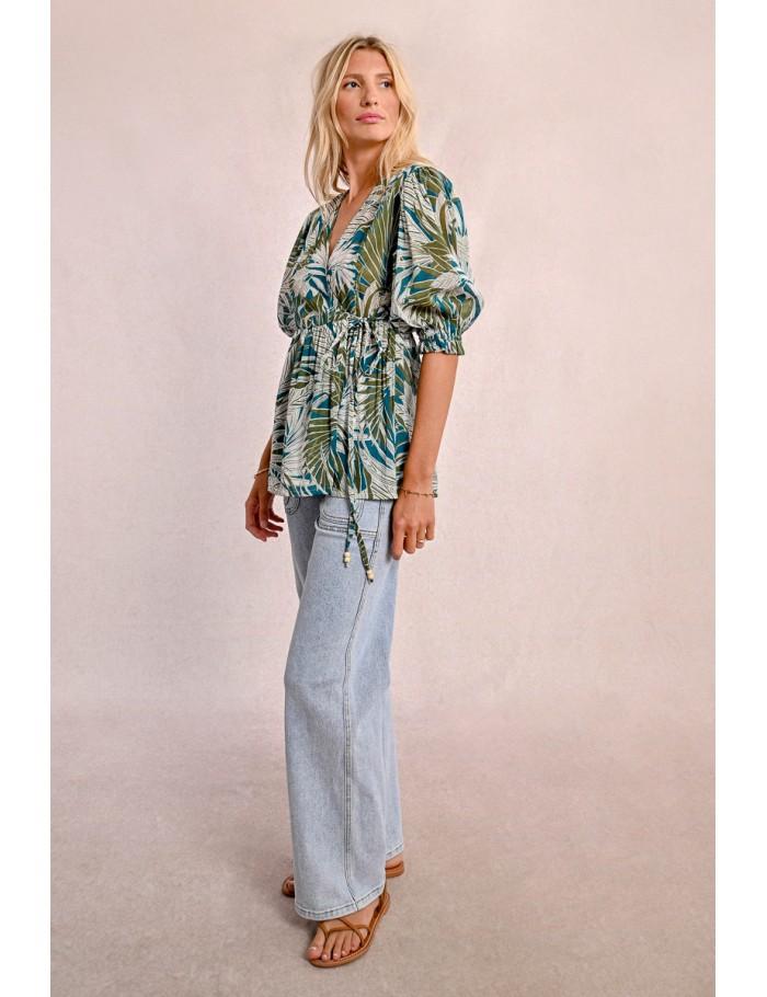 lili sidonio x molly bracken Top portefeuille imprimé KHAKI KALA