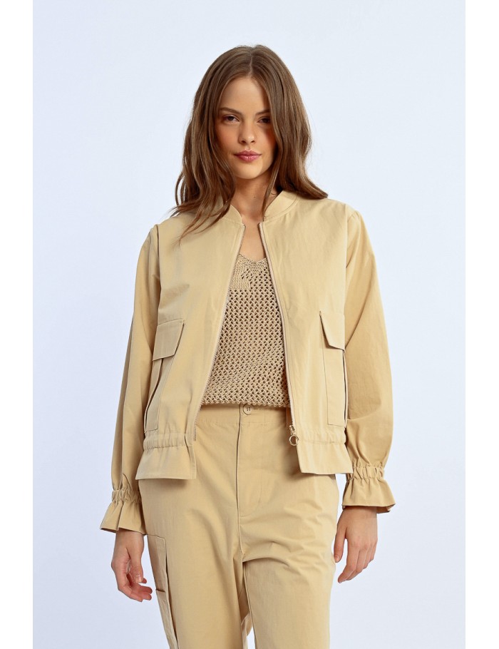 Lili Sidonio X Molly Bracken Veste Droite Zippée LIGHT BEIGE