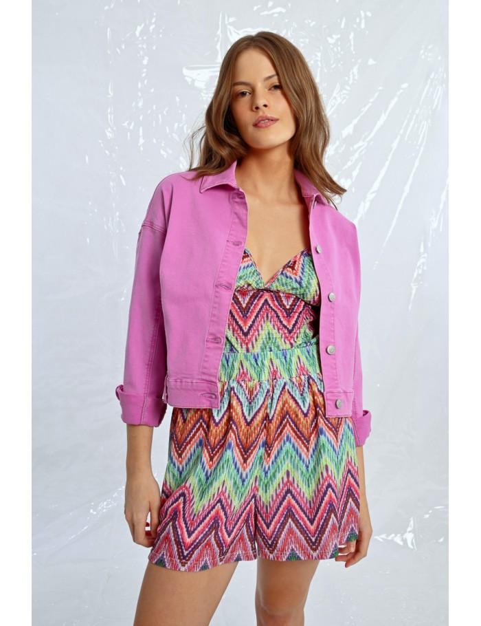 Lili Sidonio X Molly Bracken Veste En Jean Crop MAUVE