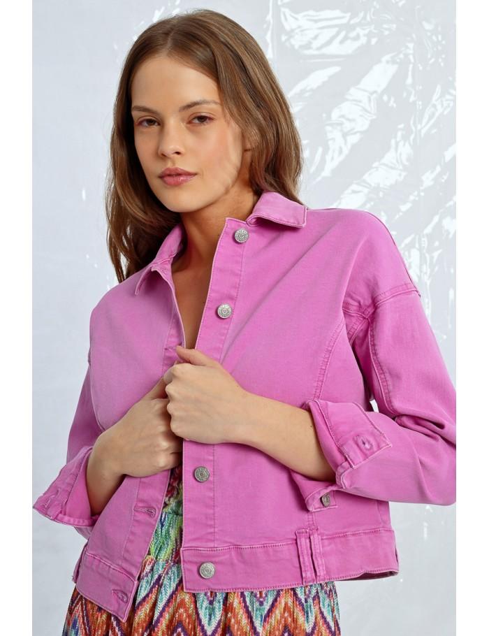 Lili Sidonio X Molly Bracken Veste En Jean Crop MAUVE