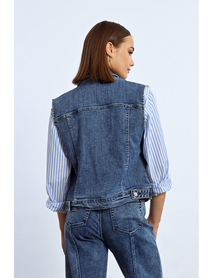 Lili Sidonio X Molly Bracken Veste En Jean Sans Manches DENIM BLUE