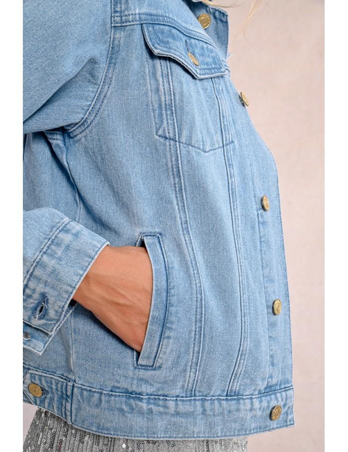 Lili Sidonio X Molly Bracken Veste Oversize En Jean LIGHT BLUE DENIM