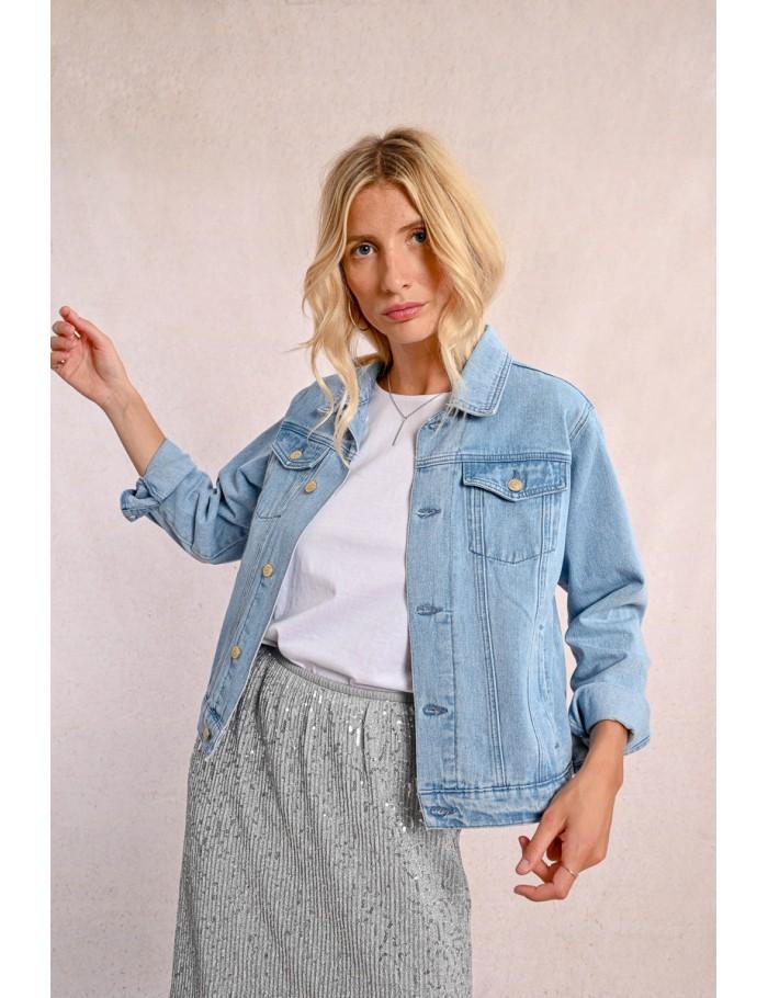 Lili Sidonio X Molly Bracken Veste Oversize En Jean LIGHT BLUE DENIM