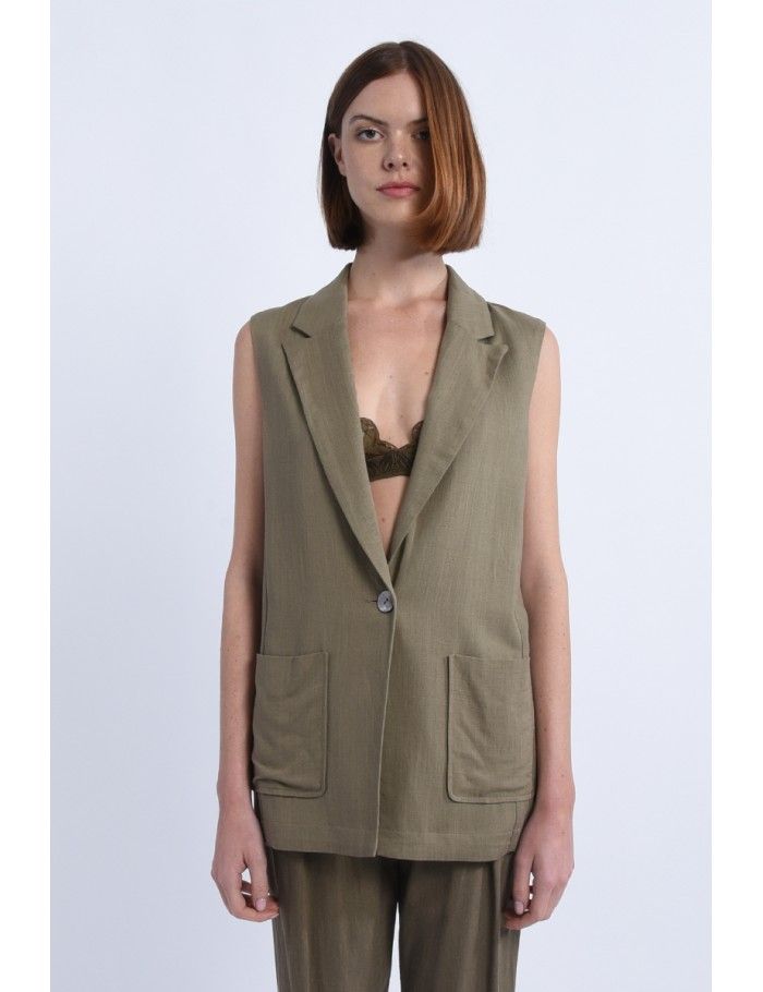 Lili Sidonio X Molly Bracken Veste Sans Manches KAKI