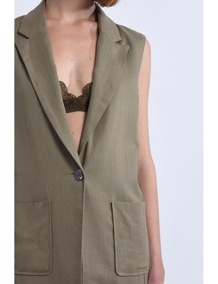 Lili Sidonio X Molly Bracken Veste Sans Manches KAKI