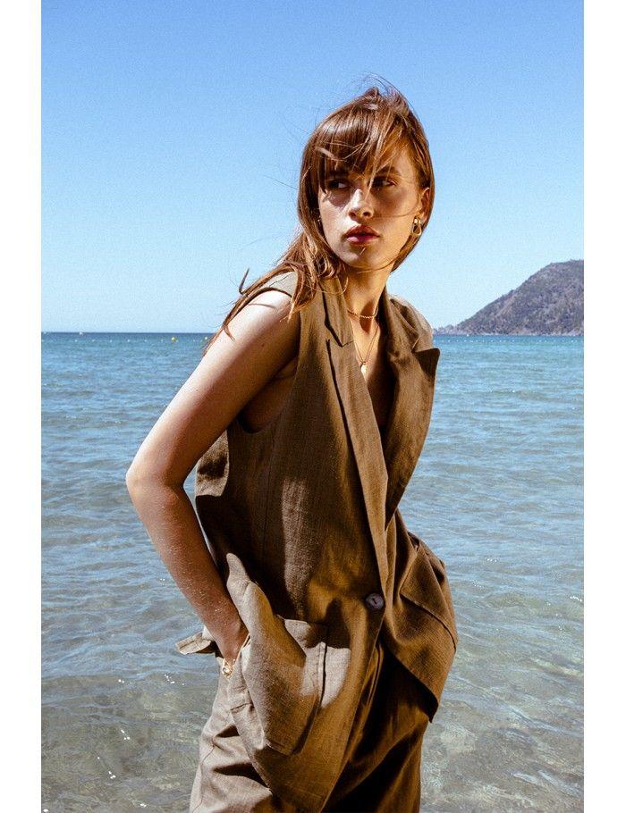 lili sidonio x molly bracken Veste sans manches KAKI