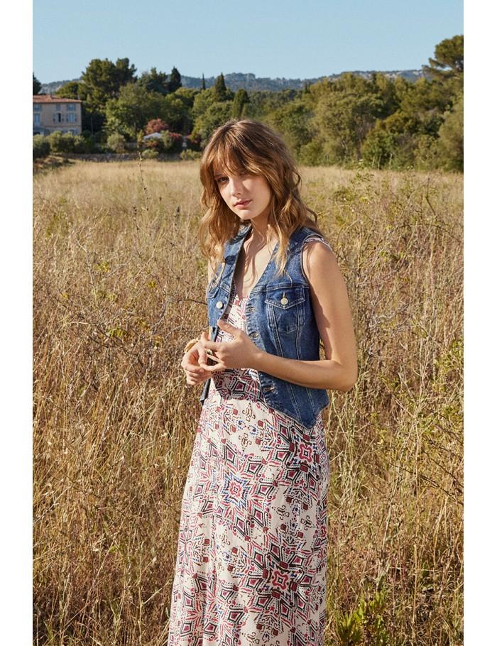 lili sidonio x molly bracken Veston en jean cintré DENIM BLUE