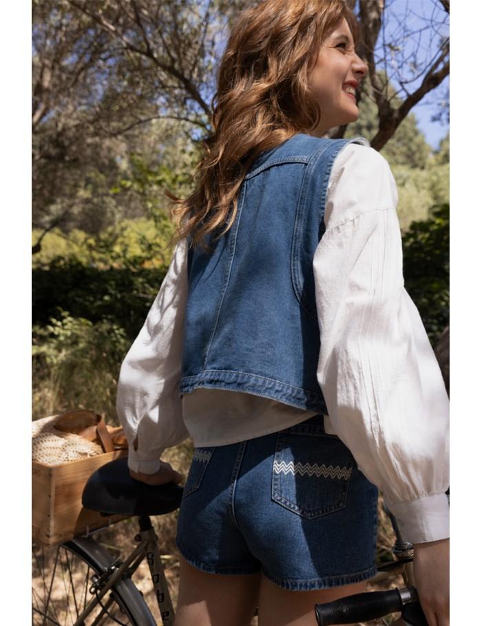 Lili Sidonio X Molly Bracken Veston En Jean DENIM BLUE