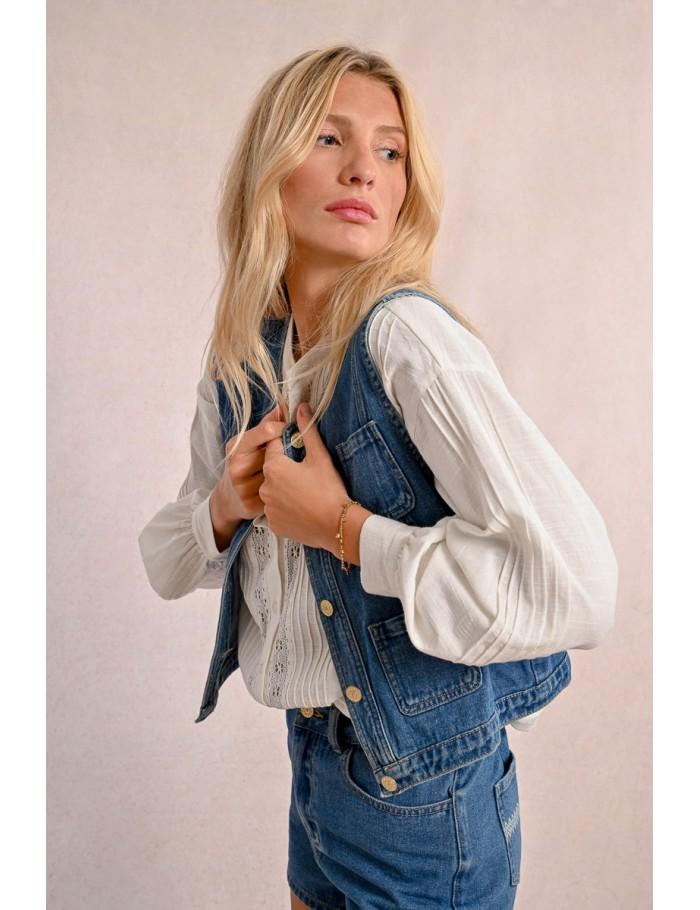 Lili Sidonio X Molly Bracken Veston En Jean DENIM BLUE