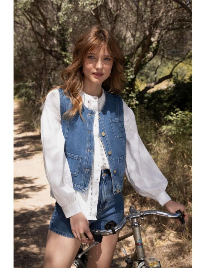 lili sidonio x molly bracken Veston en jean DENIM BLUE