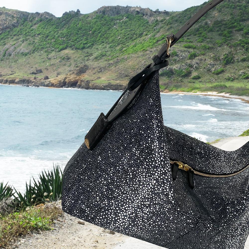 Linde Gallery COLOMBIER M - GALUCHAT PRINTED SUEDE - BLACK