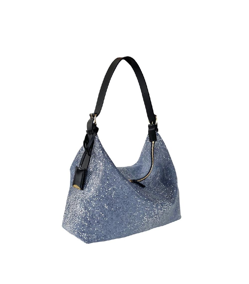 linde gallery COLOMBIER M - GALUCHAT PRINTED SUEDE - DENIM