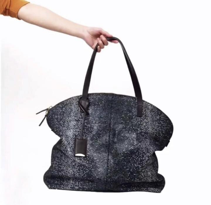 Linde Gallery FLAMANDS S - GALUCHAT PRINTED SUEDE - BLACK