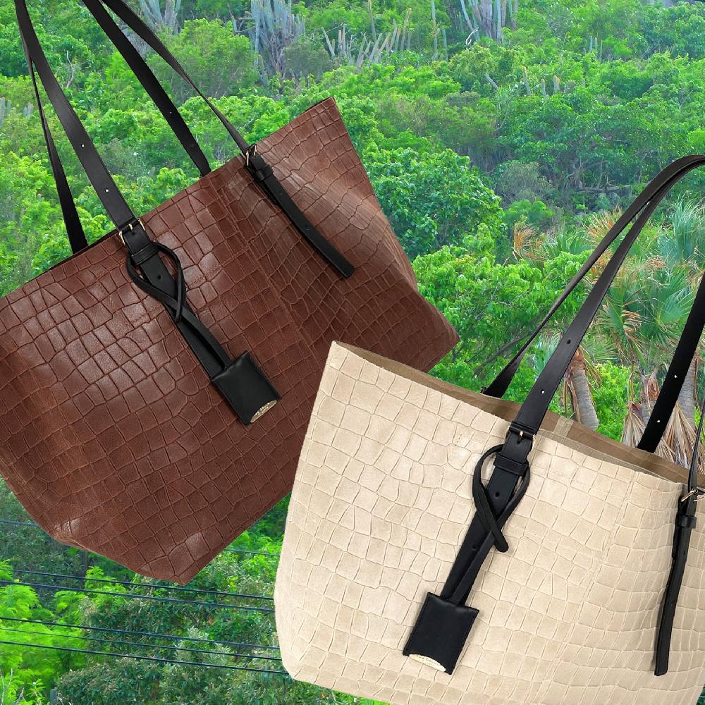 Linde Gallery CAMARUCHE M - ALLIGATOR EMBOSSED - MOCHA